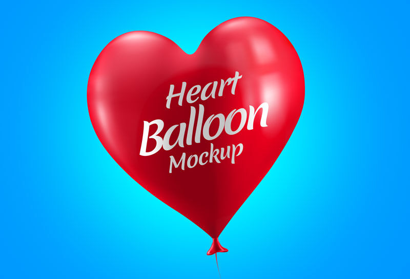 Valentine’s Day Heart Balloons Mockup