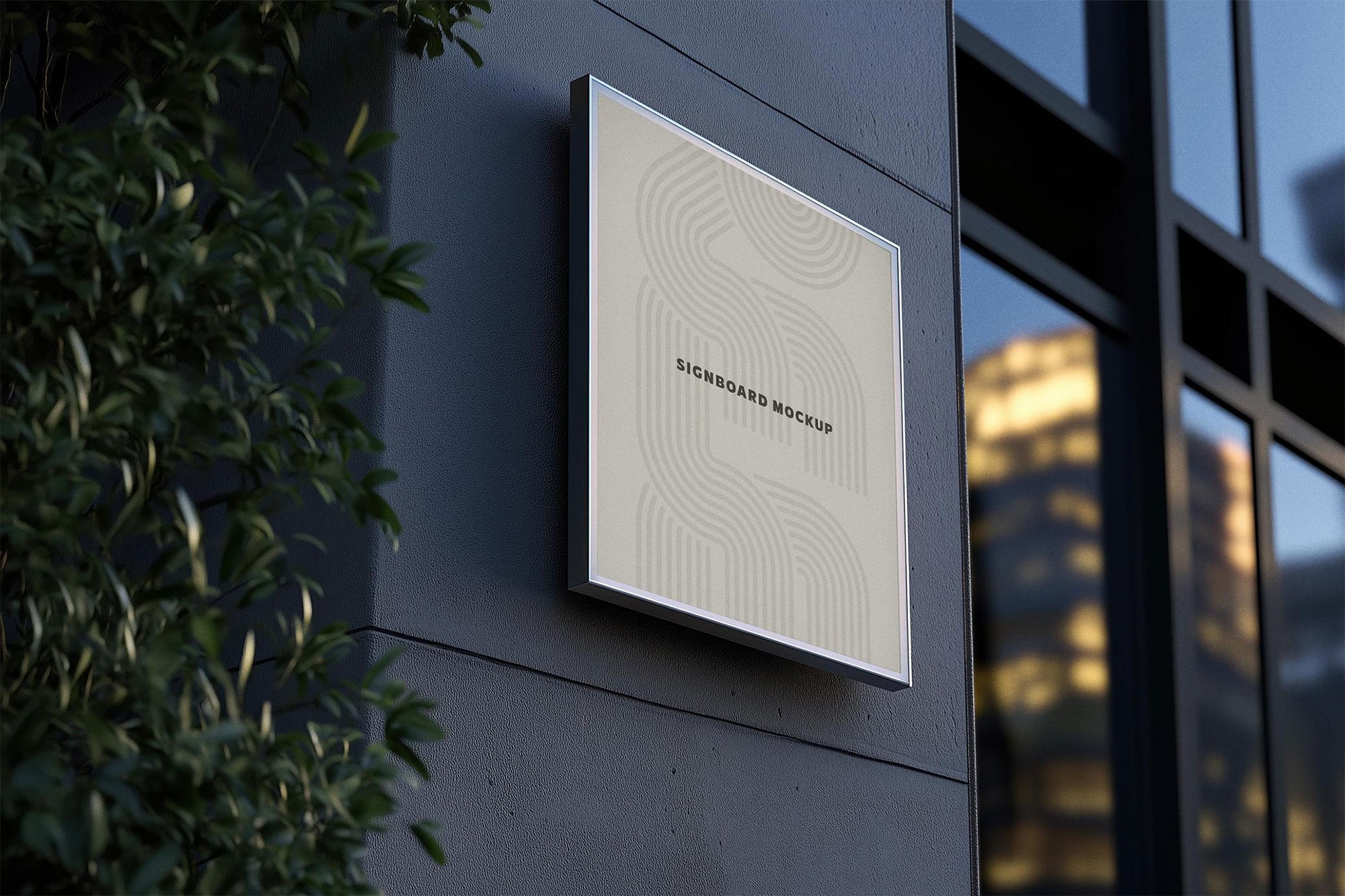 Outdoor Wall Signboard Mockup preview