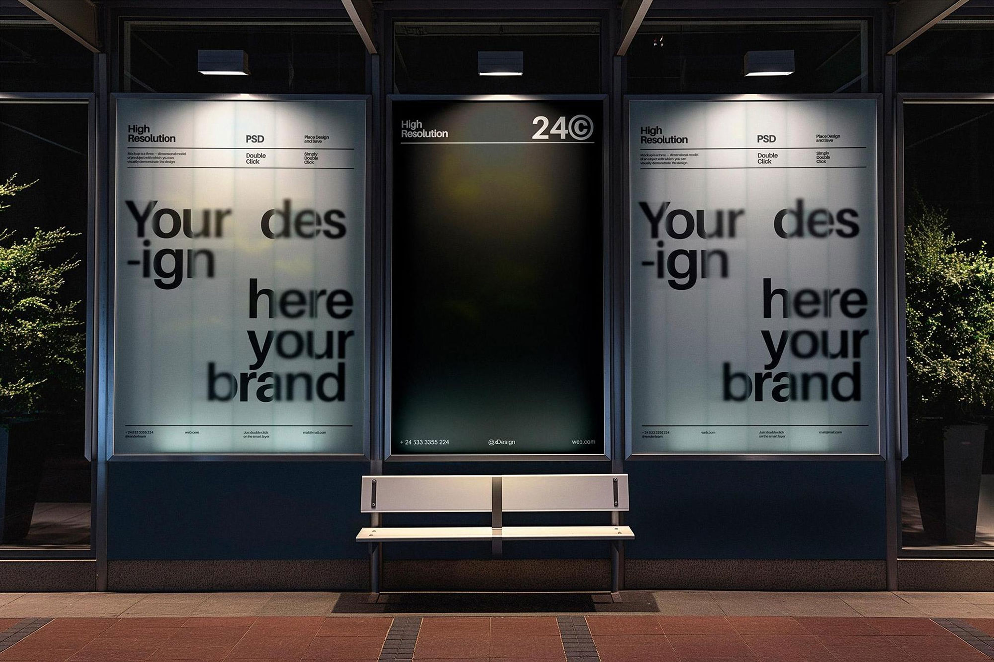 Bus Station Lightbox Banner Mockup preview