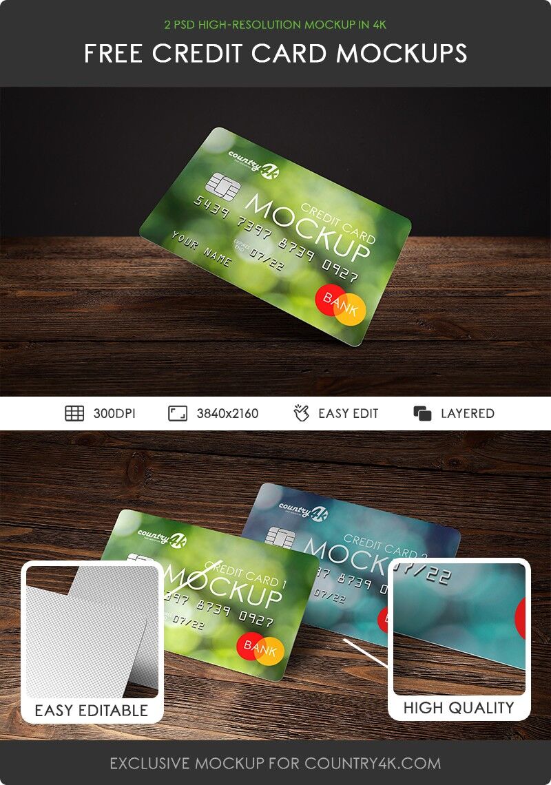 Two Different Credit Card Mockups preview