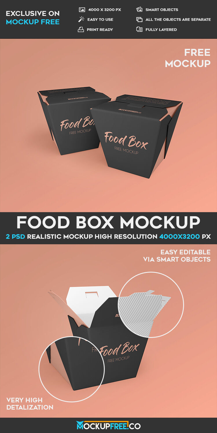 Food Takeout Box Packaging Mockups preview