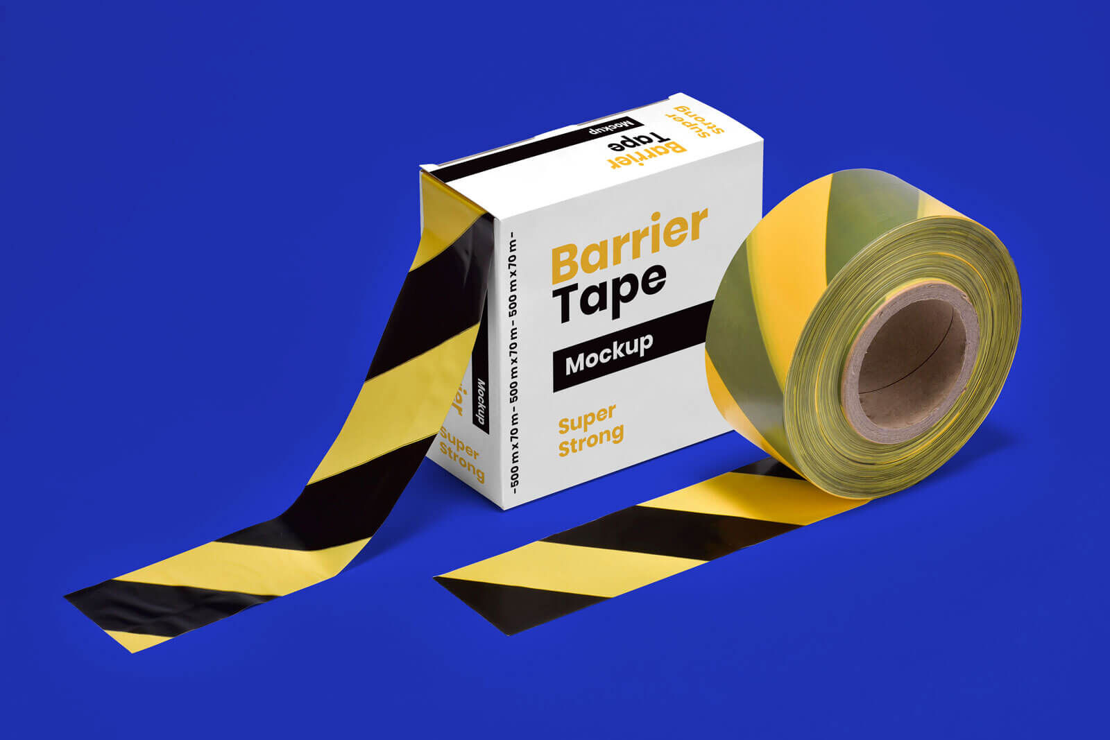 3/4 View of a Barrier/Barricade Tape Box Mockup