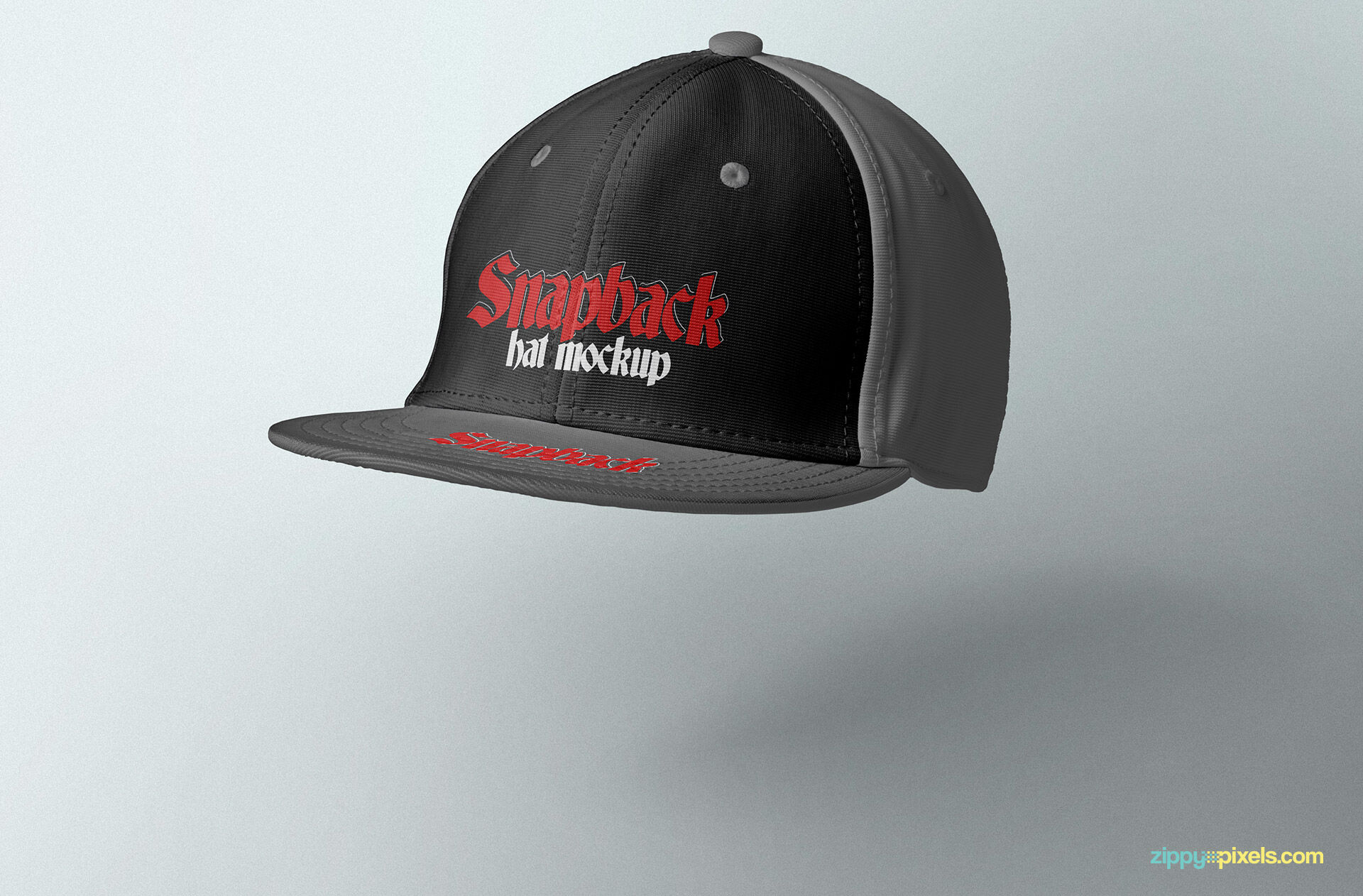 Side View of a Gravity Snapback Cap Mockup