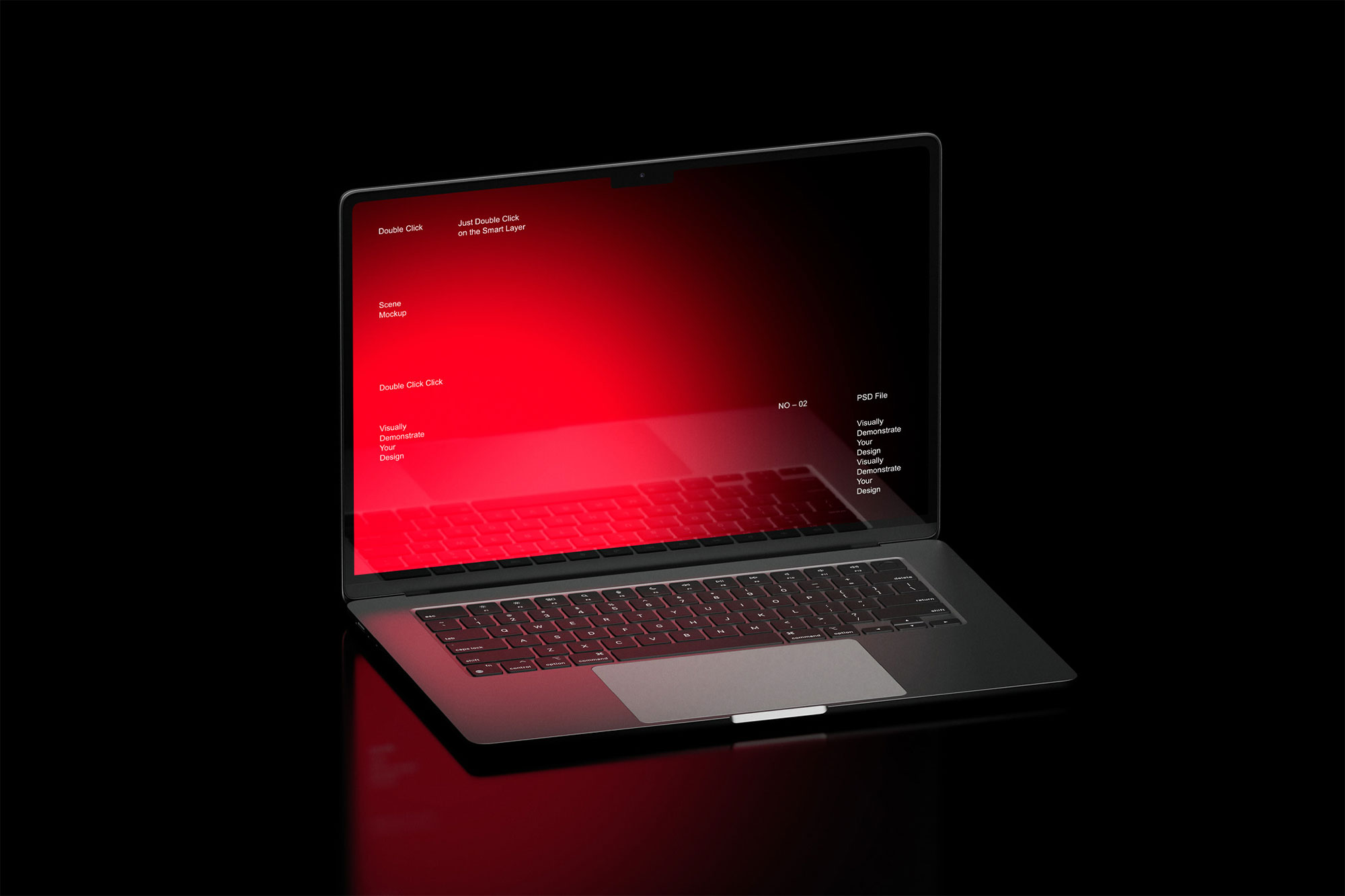 Red MacBook Air Mockup preview