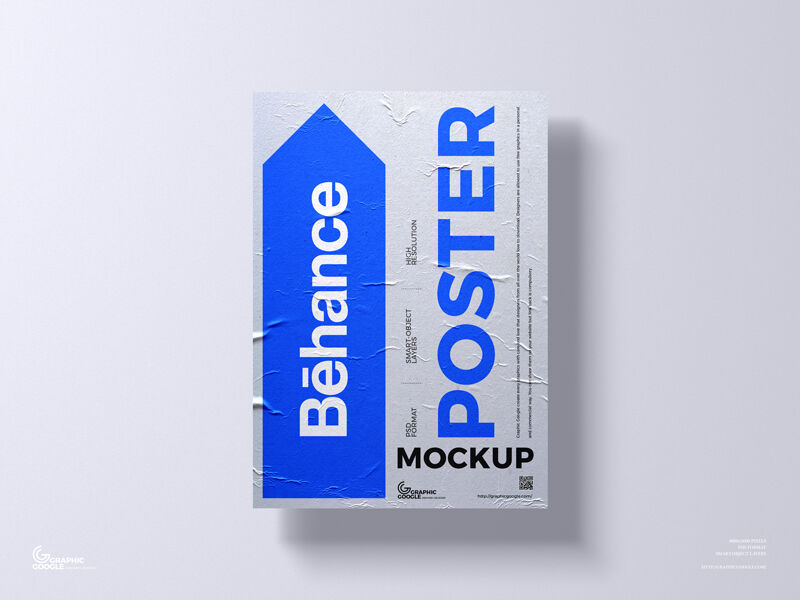 Front-View Wrinkled A3 Poster Mockup preview