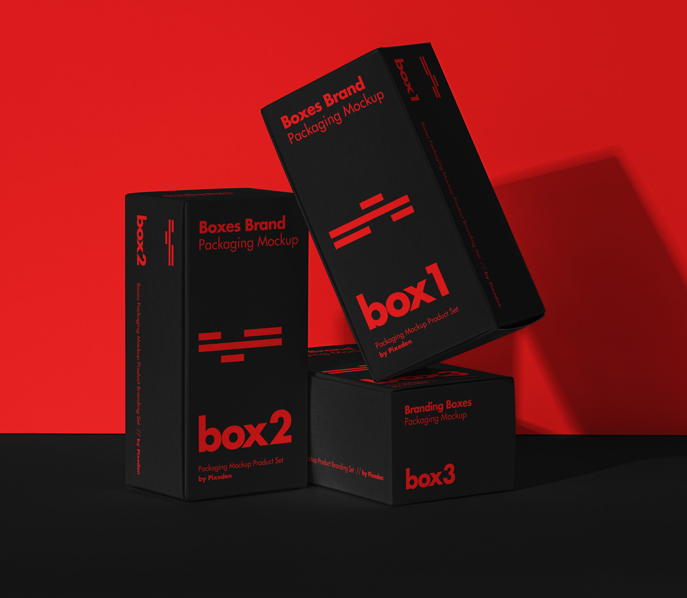 Set of Product Packaging Boxes Mockup Front View preview