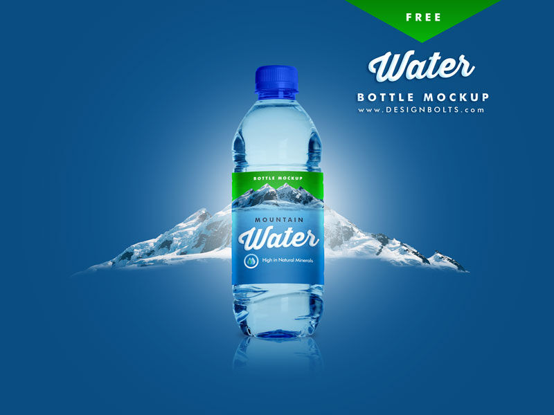 Vertical Premium Pet Water Bottle Mockup preview