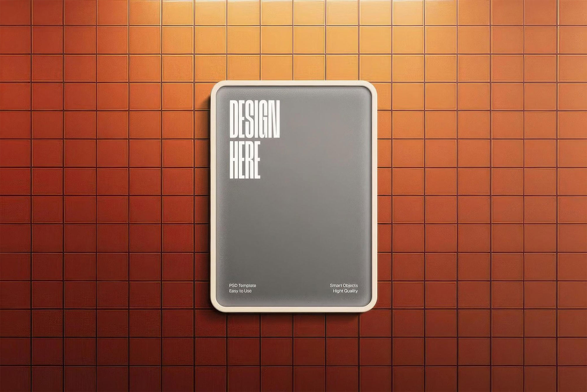 Tile Wall Lightbox Poster Mockup preview