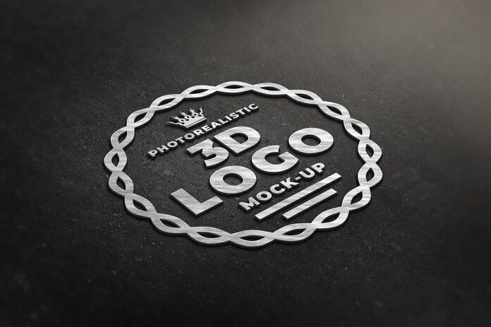 3D Logo Mockup at the 3\4 Angle View