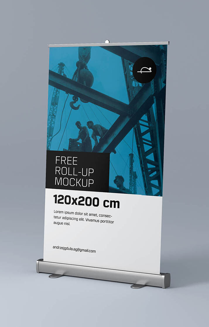 Front and Perspective View Roll Up Mockups preview