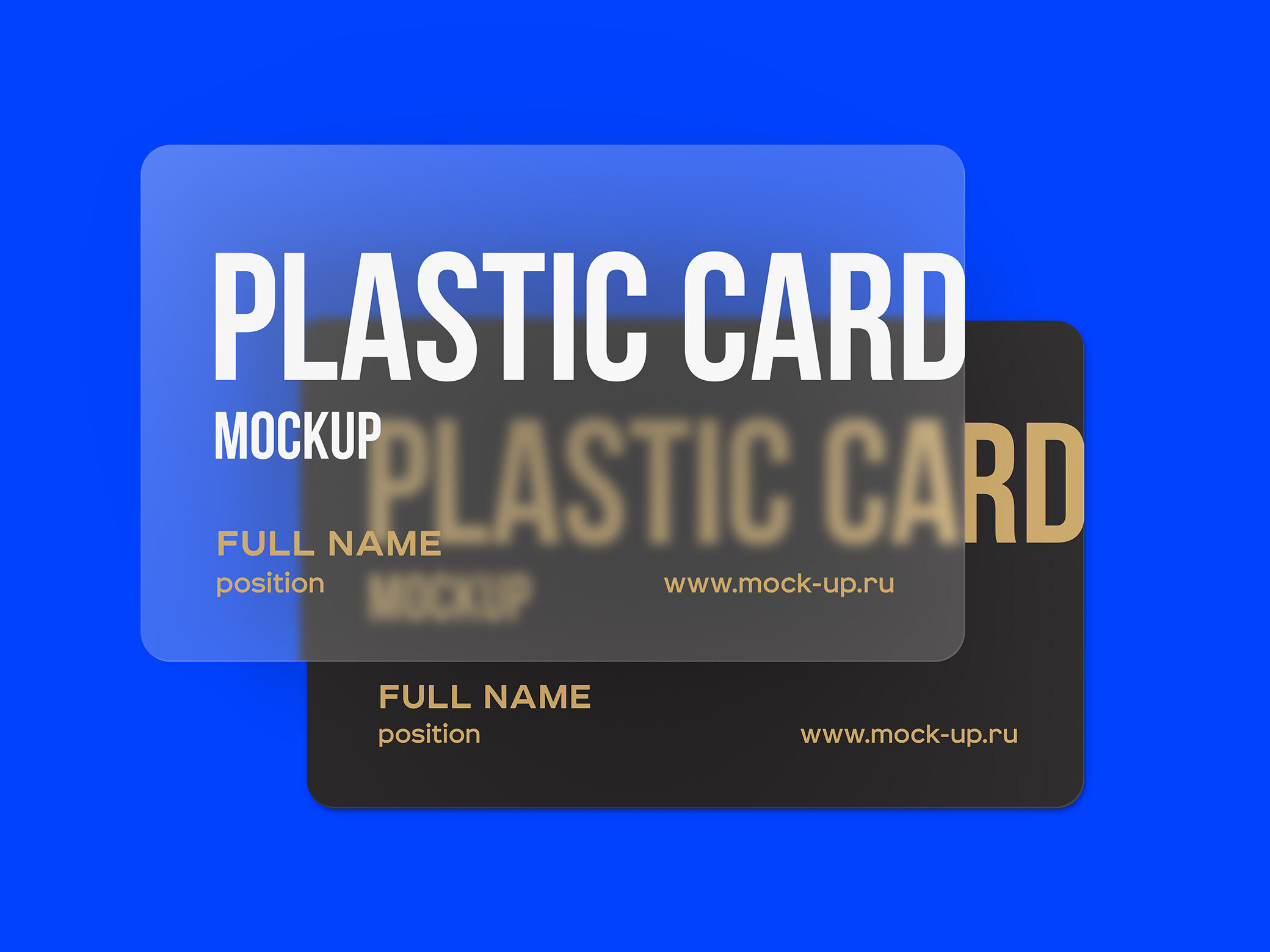 3 Scenes of Two Plastic Business Cards Mockups preview