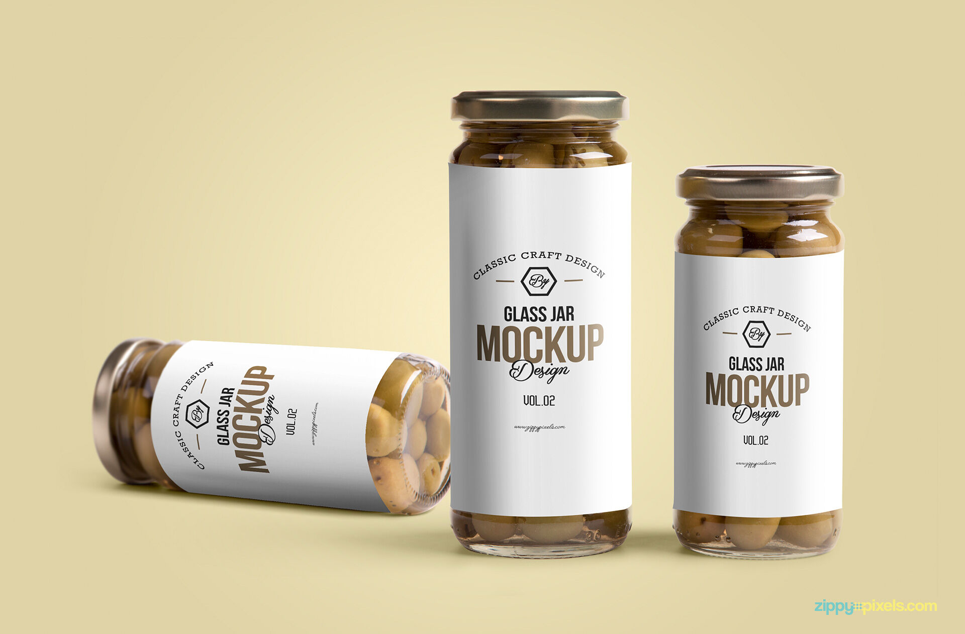 Mockup Featuring Three Glass Jar in Different Angles