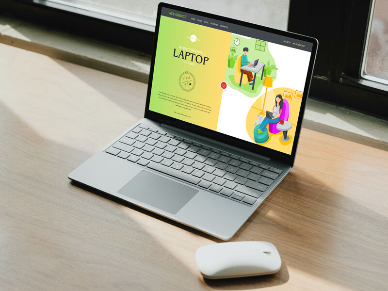 Website Deign on a Laptop Screen Mockup preview
