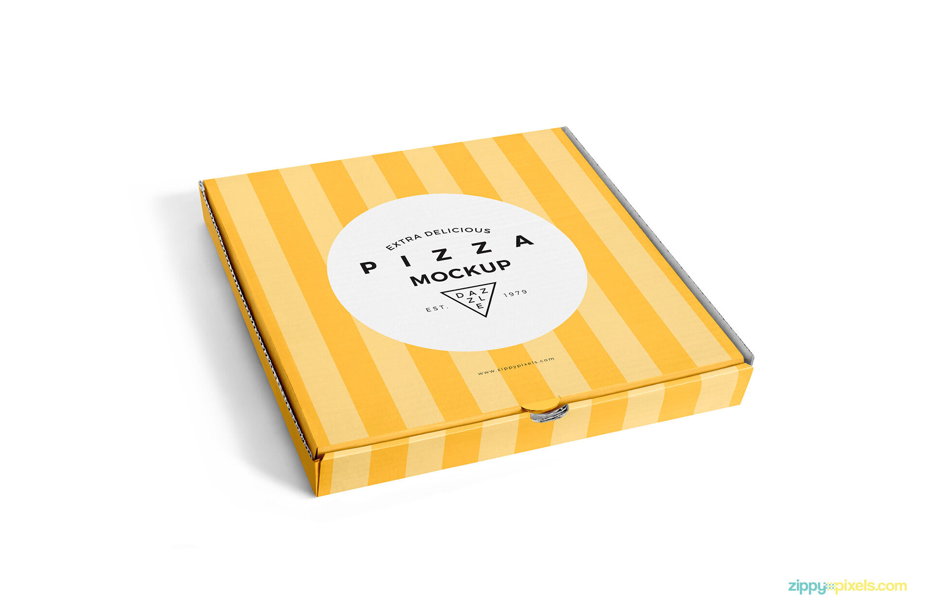 Perspective Realistic Pizza Box Mockup preview