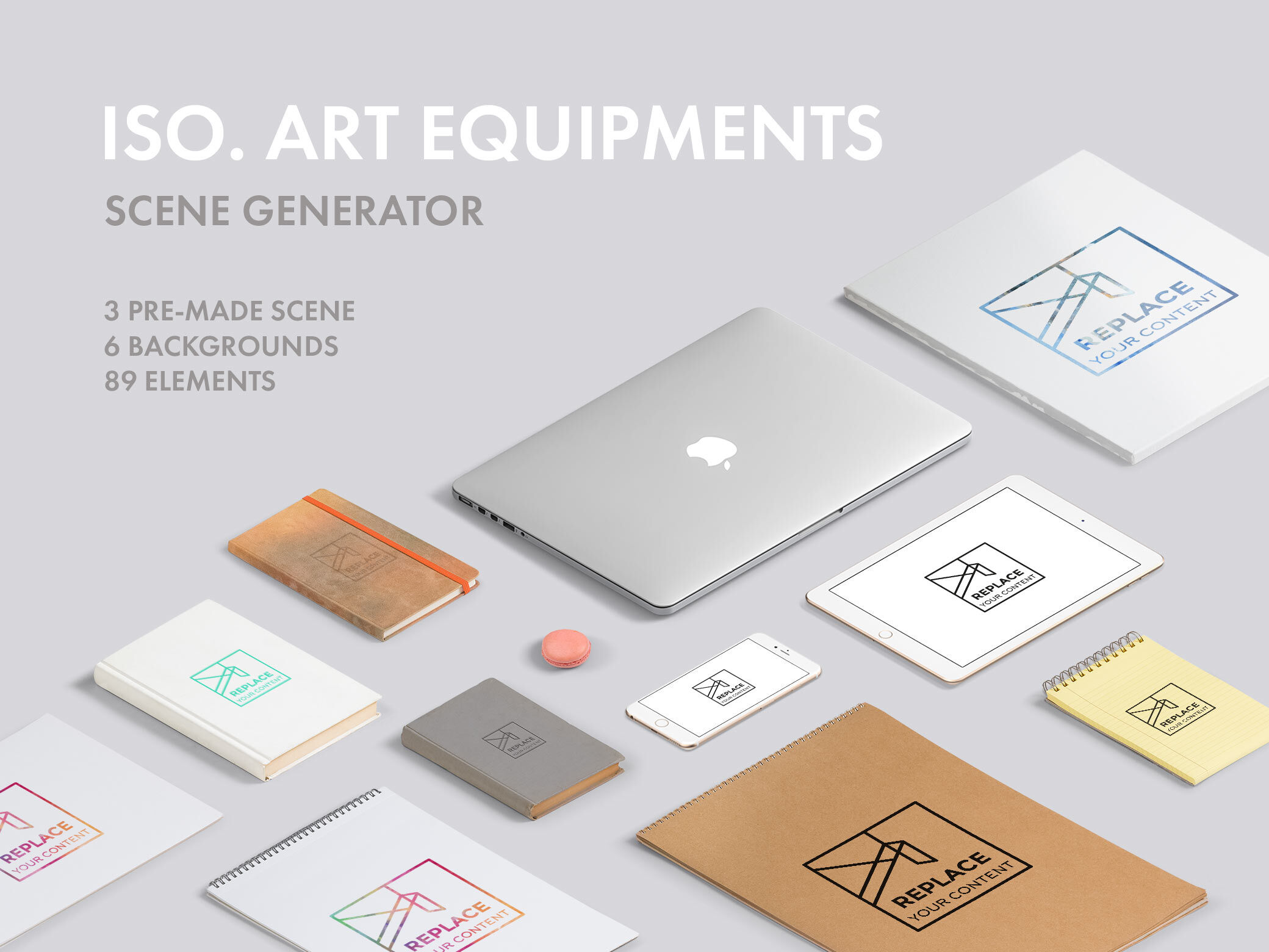 Scene Generator Featuring 89 Elements and 6 Backgrounds