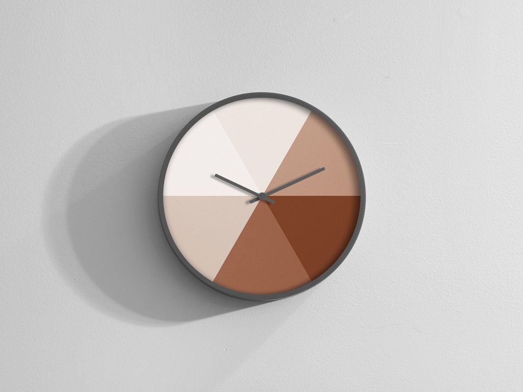 Mockup Featuring Round Clock on Wall