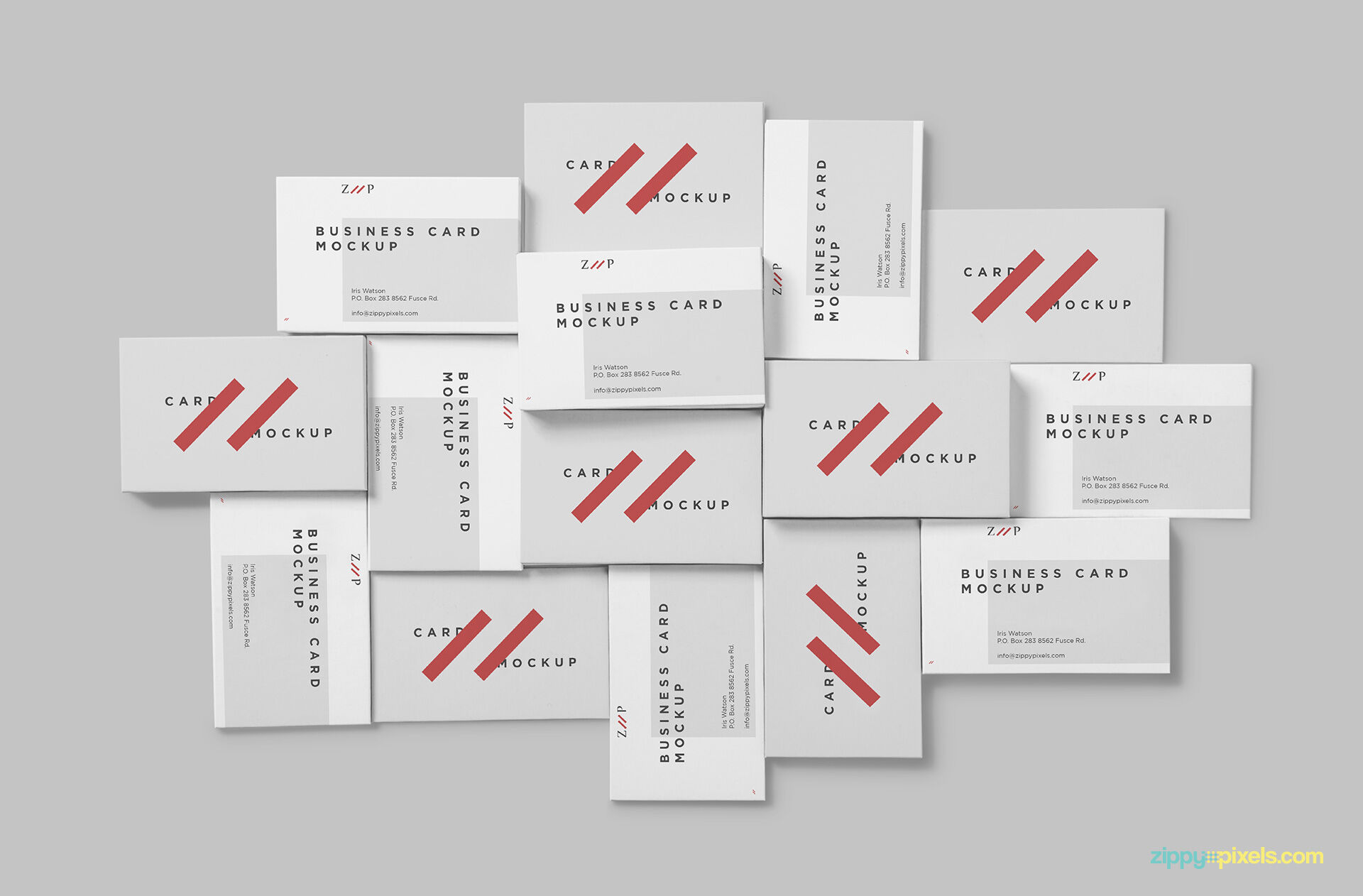 Stack of Business Card Mockup from Top View preview
