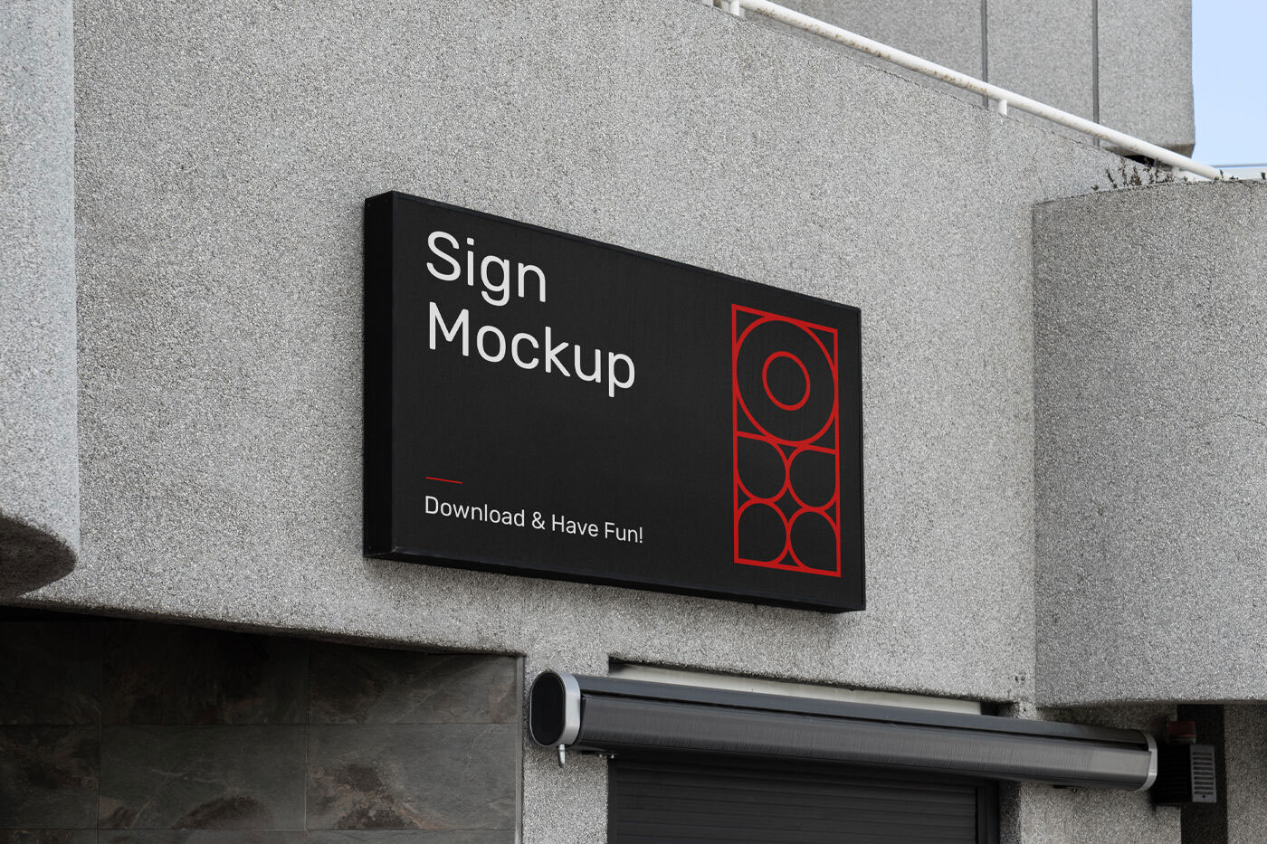Building Sign Mockup on Top of a Grey Building