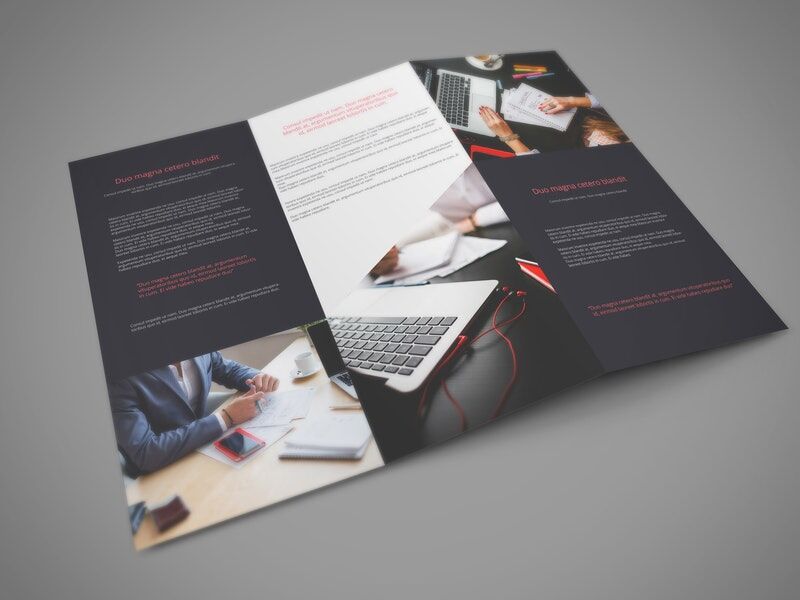 Tri-Fold Brochure Mockup in Perspective preview