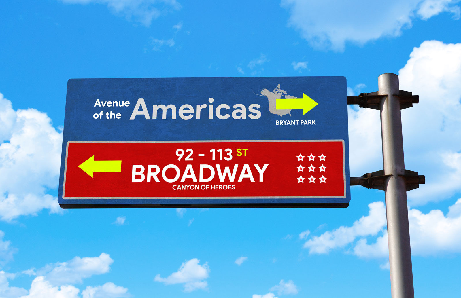 Roadside Signpost With Blue Sky in the Background Mockup preview