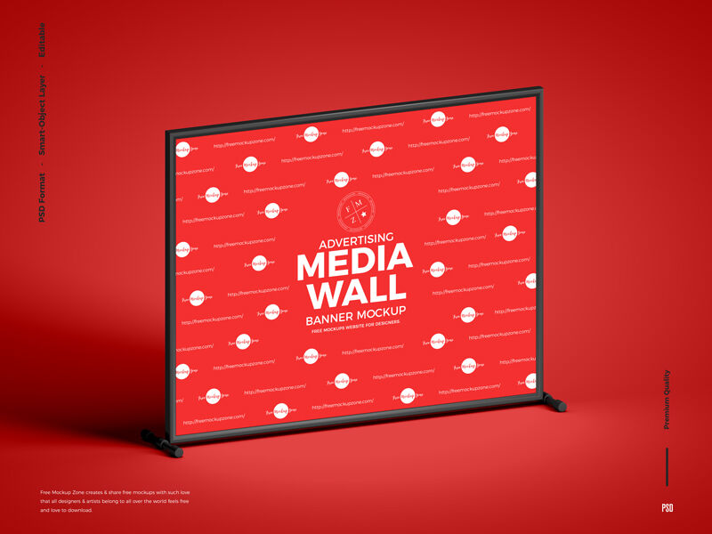 Square Advertising Framed Media Wall Banner Mockup