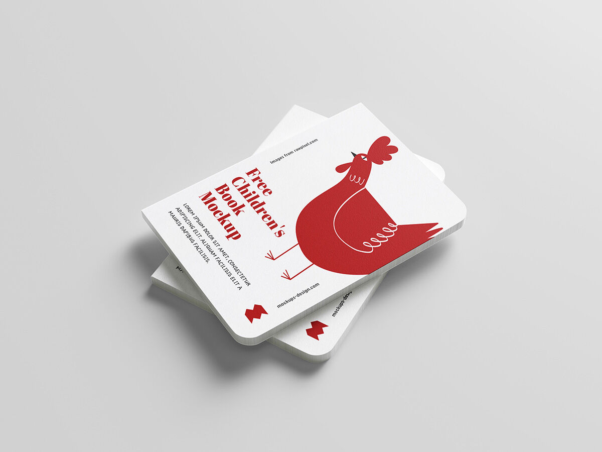 Five Mockups Featuring Different Angles of Children Hard Cover Book preview