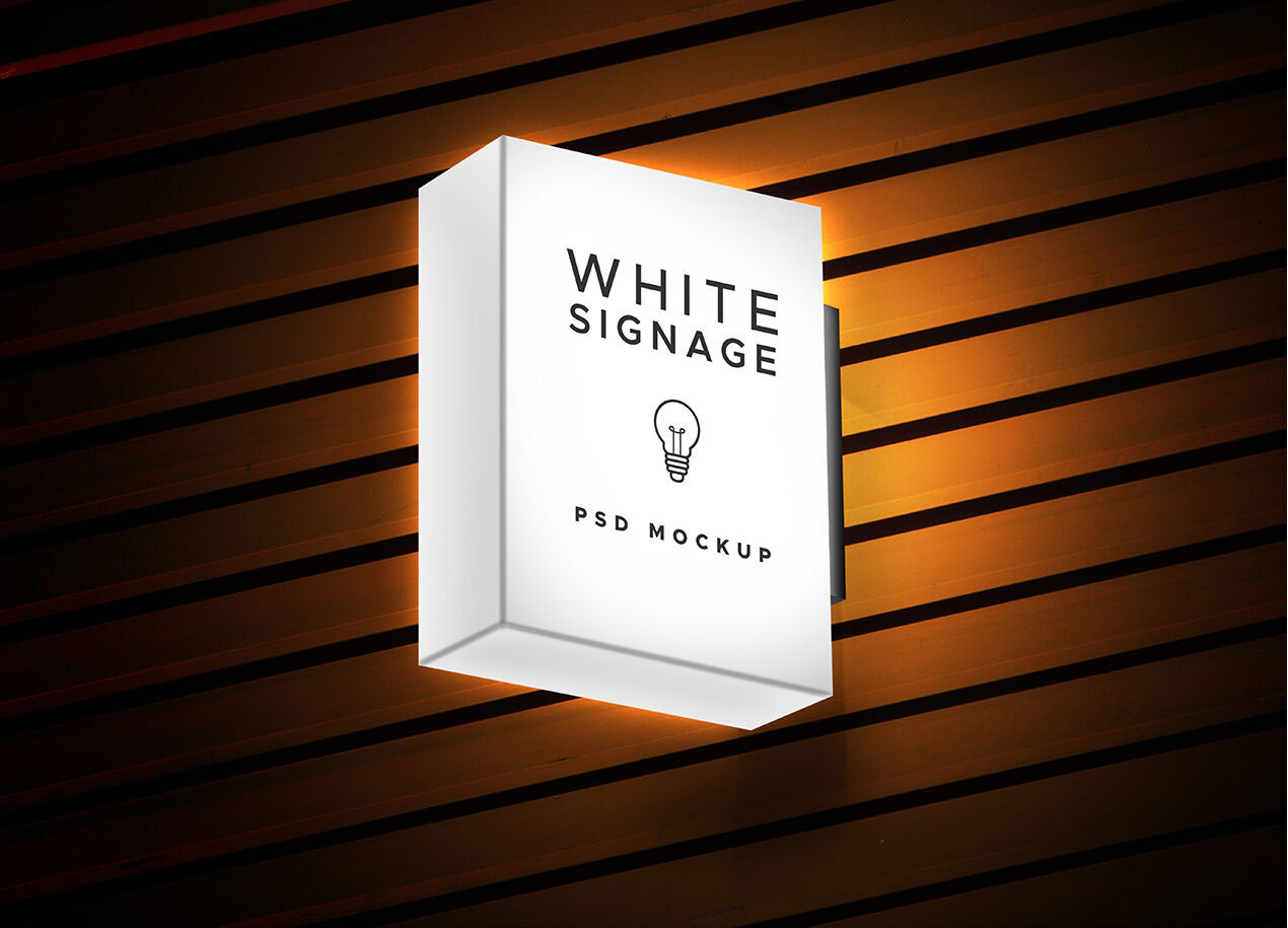 Signage Lightbox Mockup in Half-Side View preview