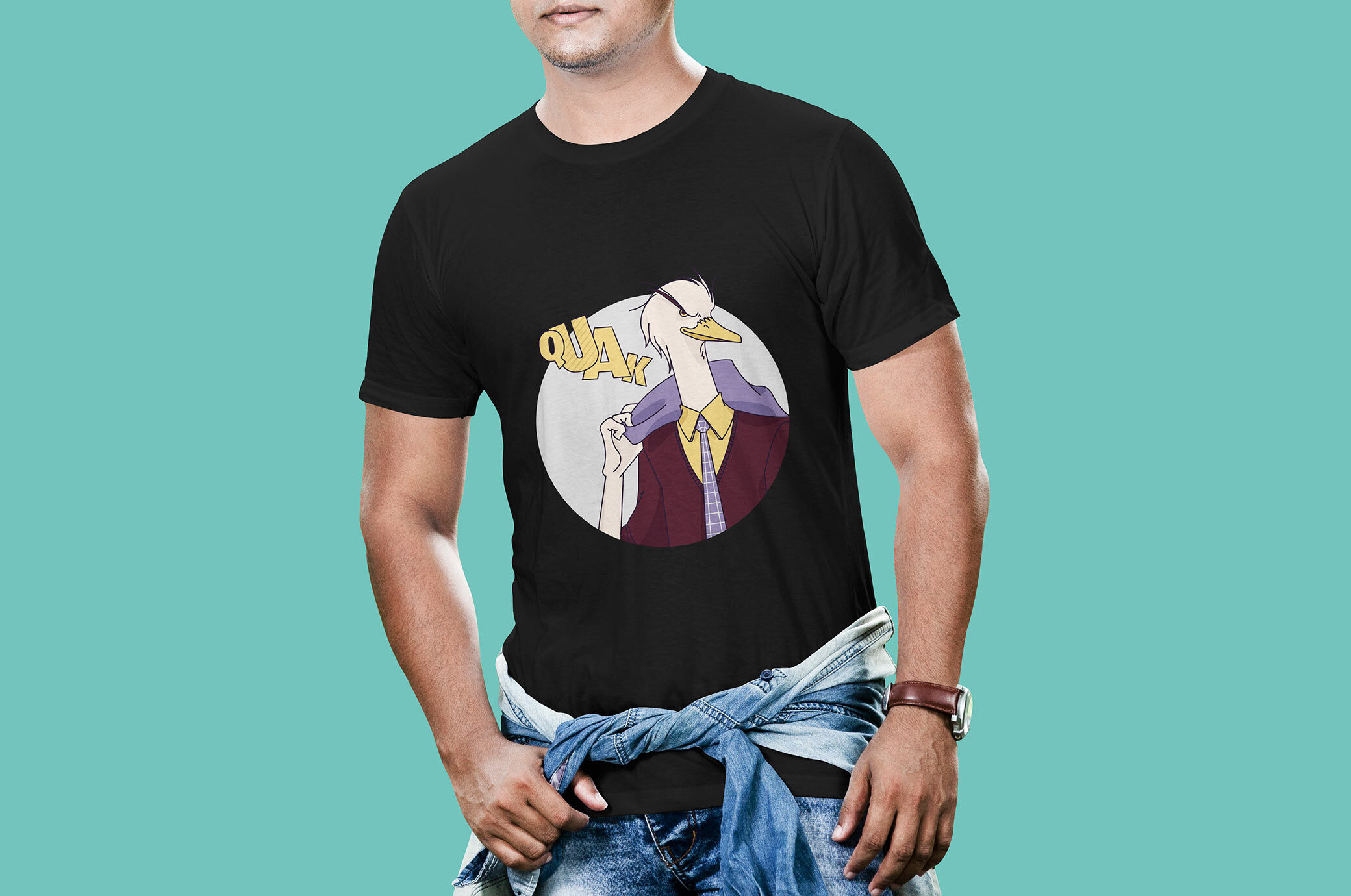 Four Mockups of Men’s Crew Neck T-Shirts Collection