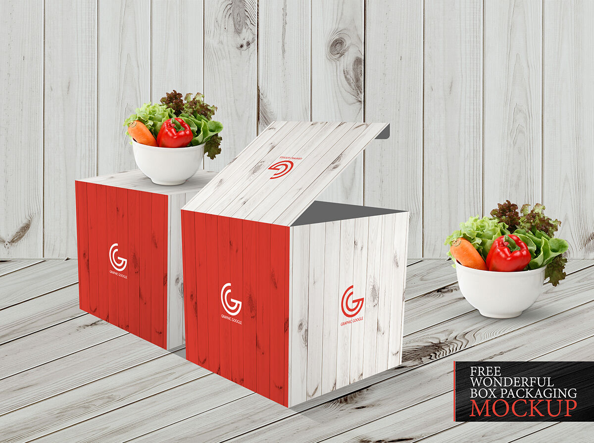 Wonderful Two Boxes Packaging Mockup Featuring Lifelike Objects preview