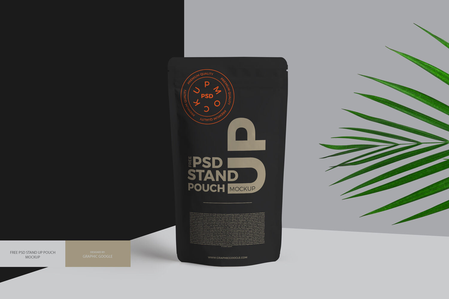 Front View of a Stand-Up Foil Pouch Mockup preview