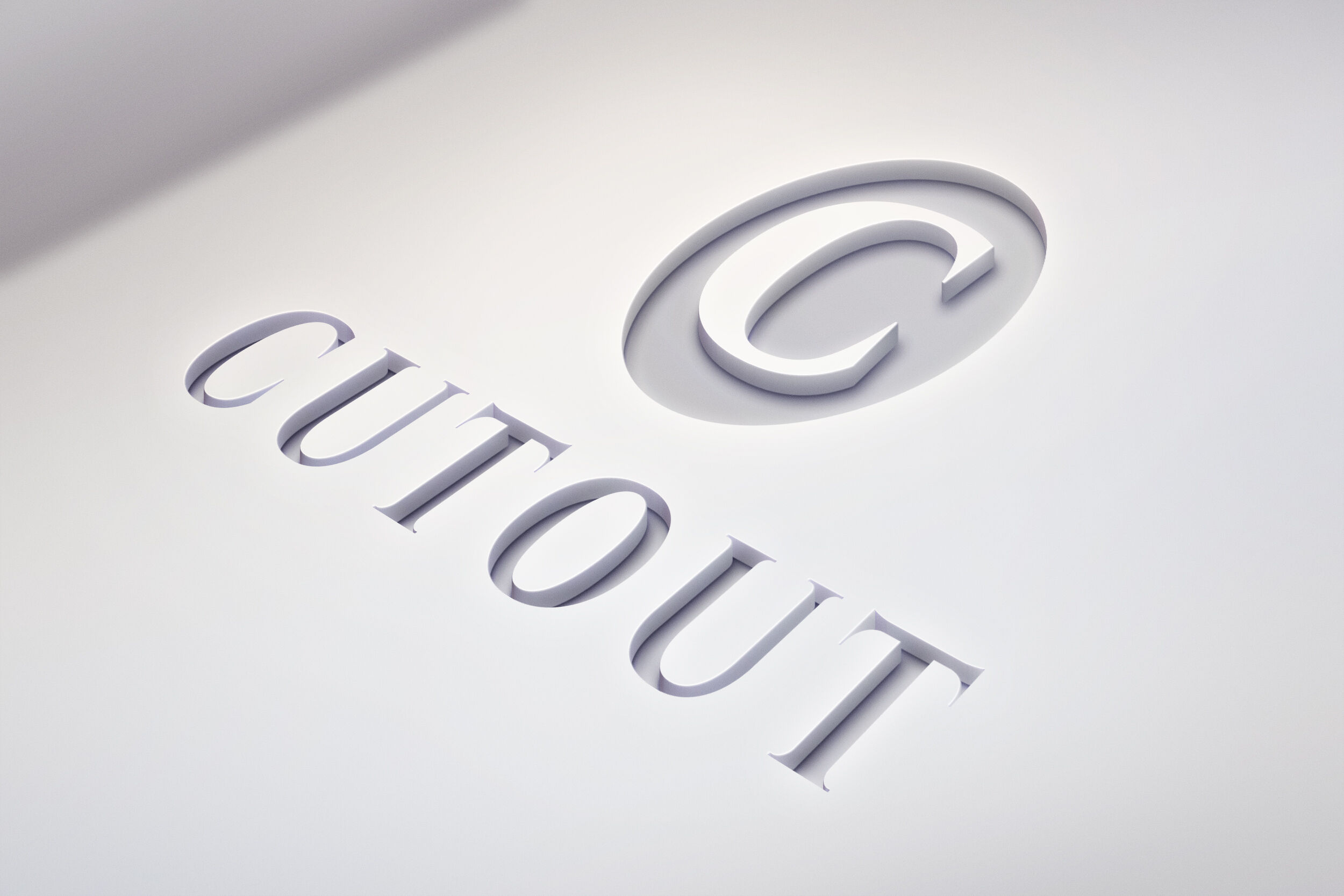 Cutout Logo Mockup / Text Effect Perspective View