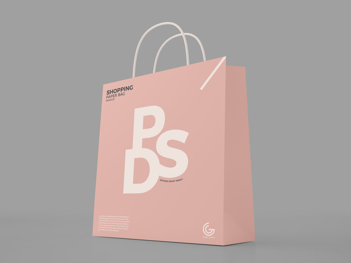 Modern Paper Shopping Bag Mockup preview