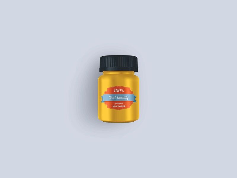 Small Plastic Pill Bottle Mockup