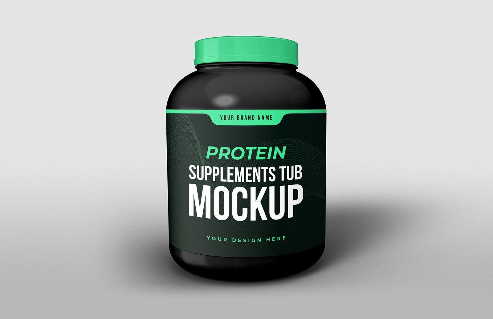 Short Rounded Protein Supplements Tub Mockup