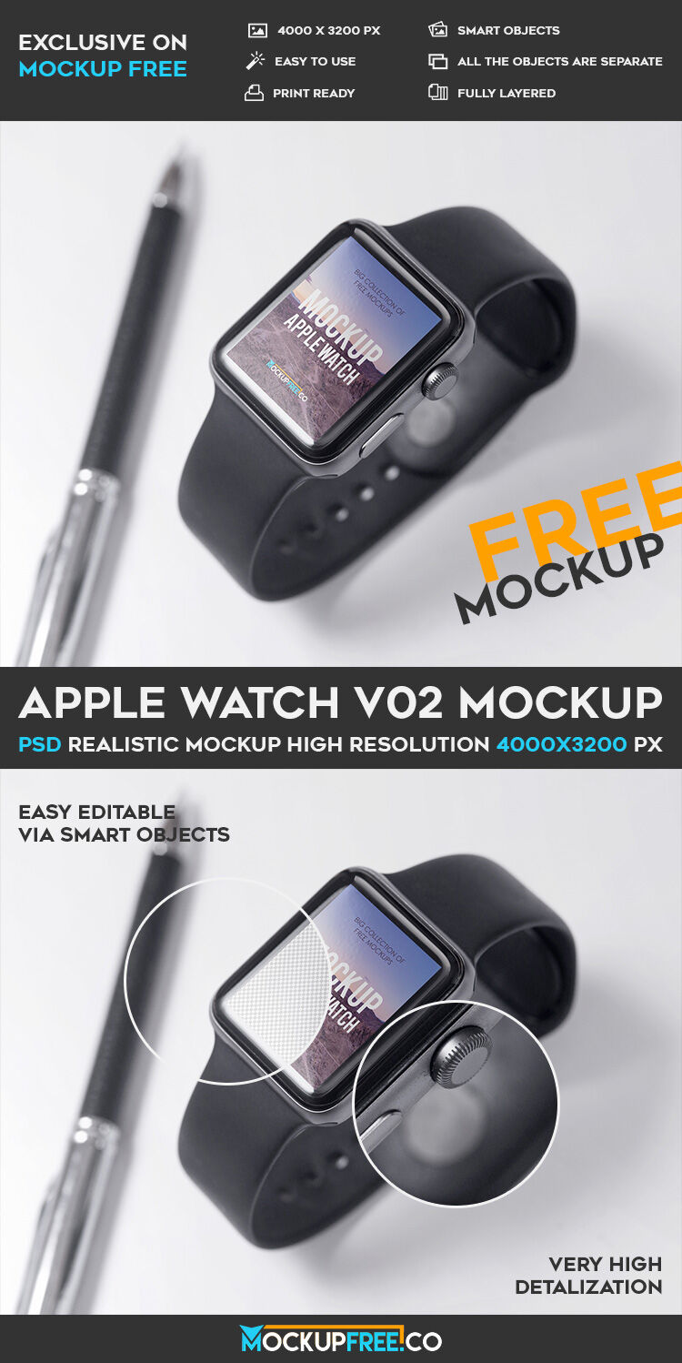 Mockup Featuring Top View of Apple Watch