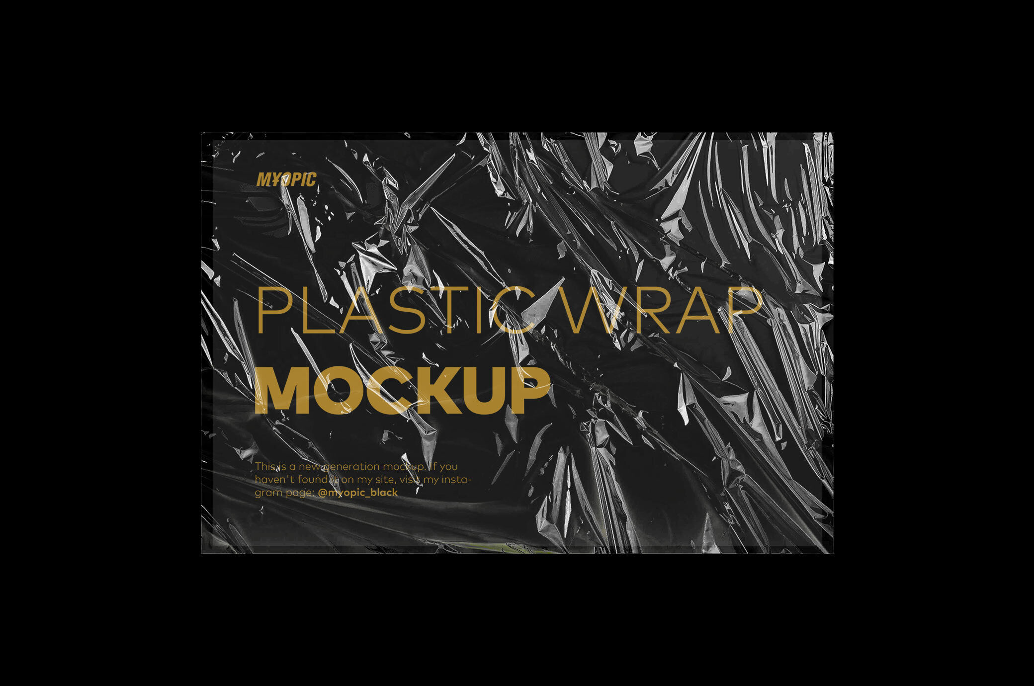 Mockup Displaying Top View of Wrinkled Plastic Wrap Texture preview