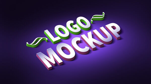 Two Mockups Featuring Perspective 3D Logo and Text