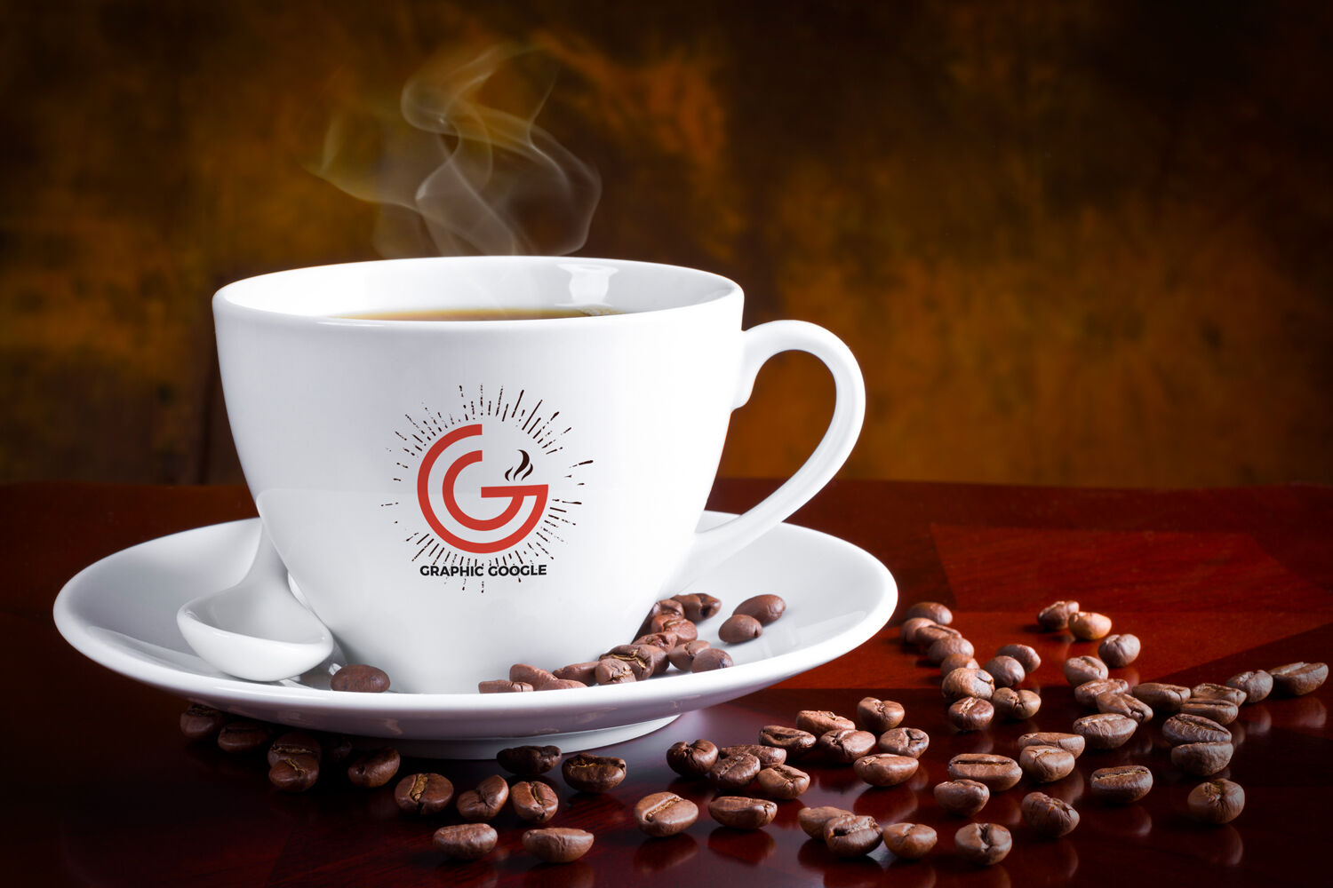 Mockup of a Coffee Set in the Front View preview