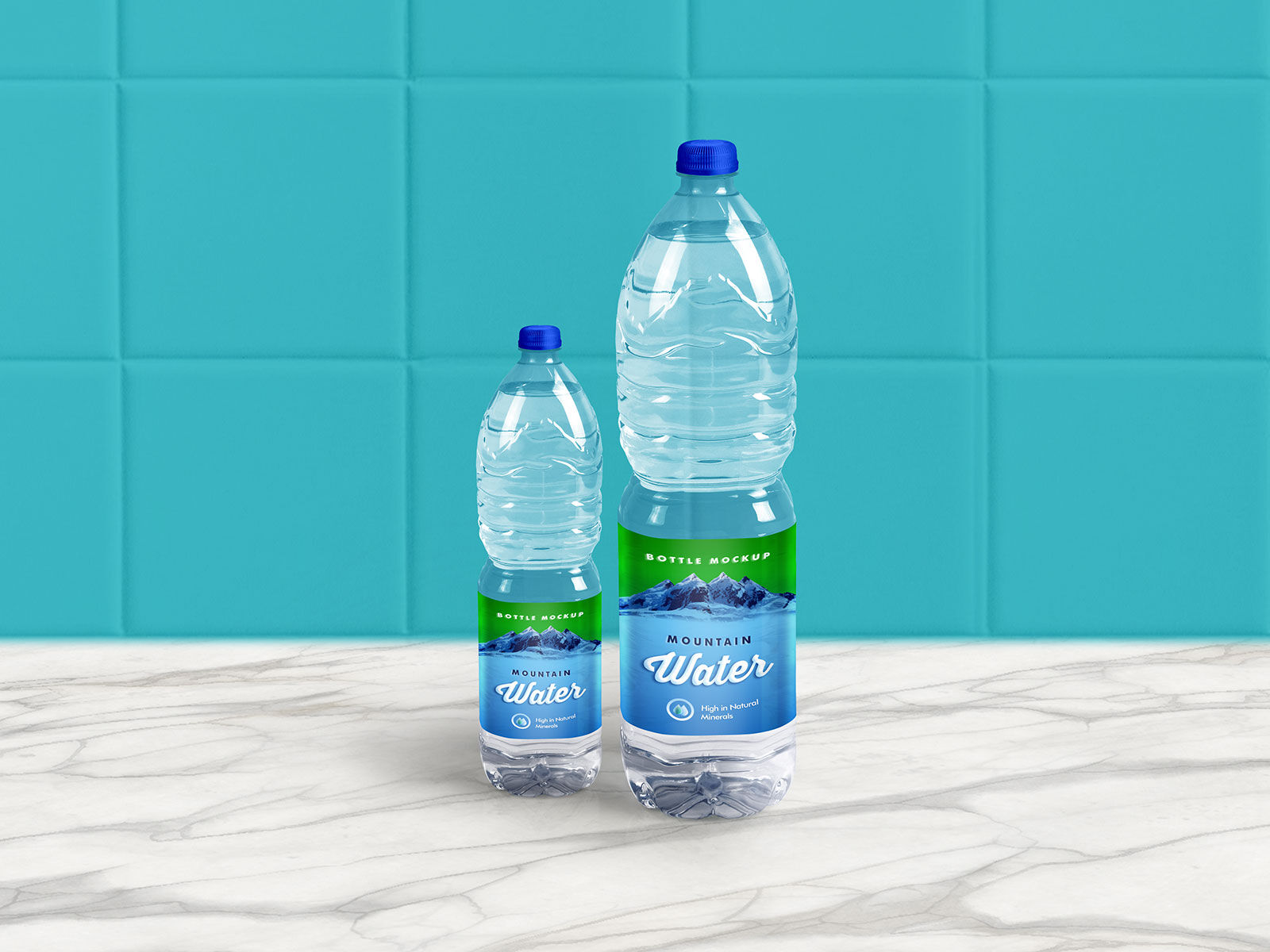 Mockup of a Mineral Drinking Water Bottles
