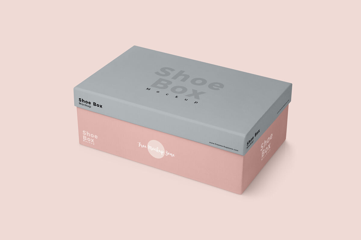 Full Customizable Side View Shoe Box Mockup