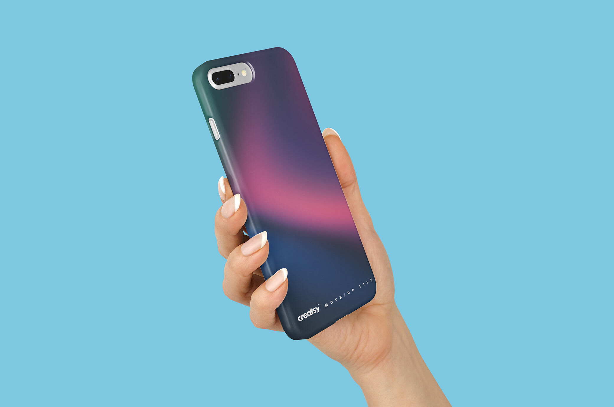 Three Mockups Showing iPhone 8 Plus Plastic Case