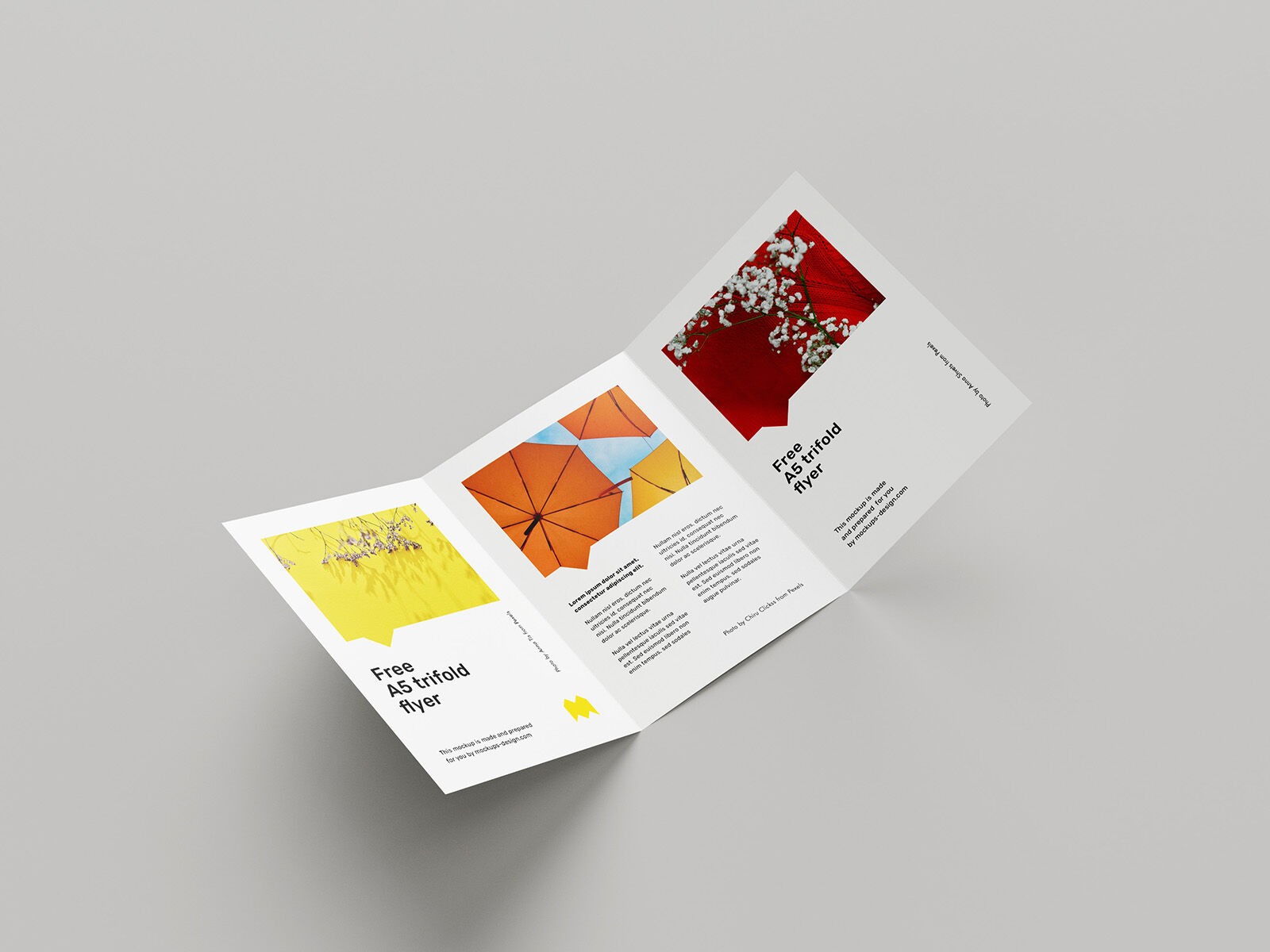 Mockup Pack Including A5 Trifold Brochure in 7 Different Positions preview
