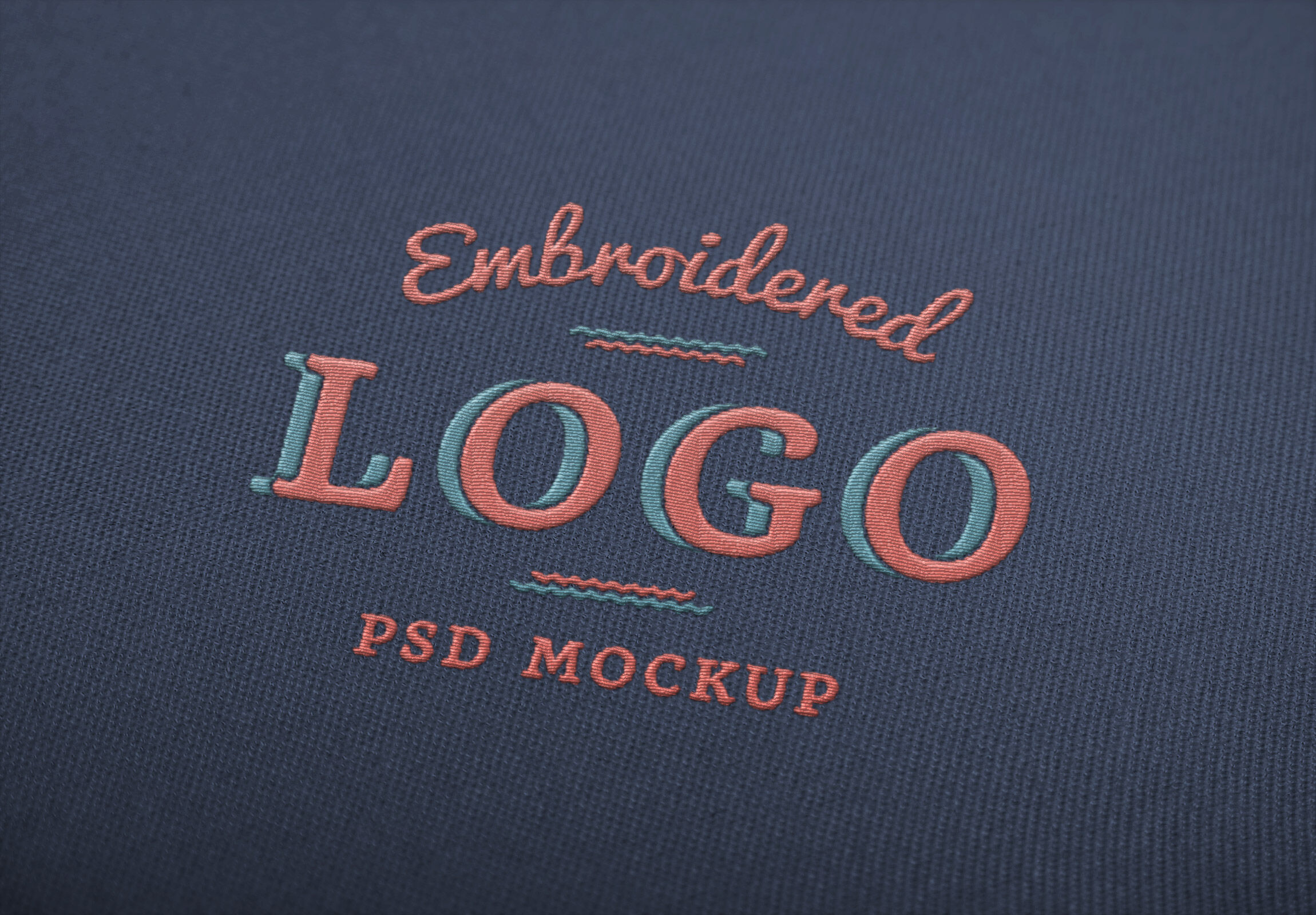 Embroidered Logo Mockup / Text Effect on Cloth Top View