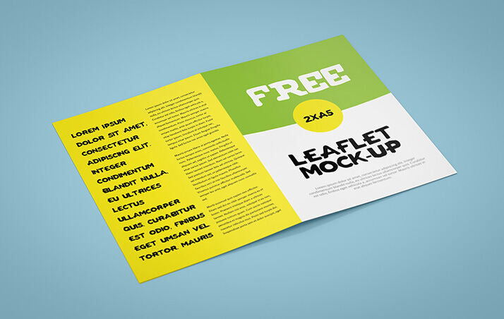 Six Perspective A5 Bi-Fold Leaflet Mockups
