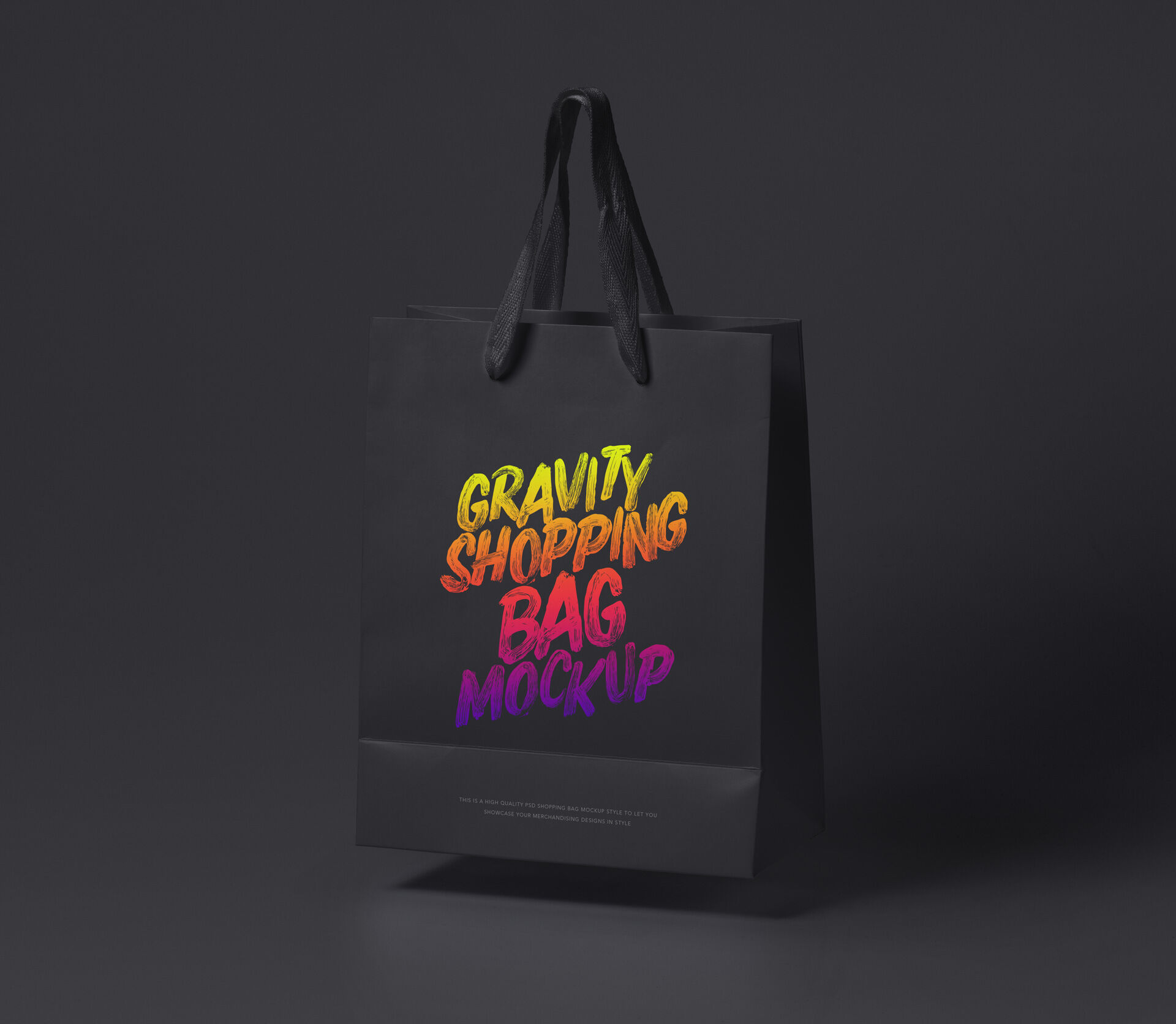 Perspective View of Floating Shopping Bag with Fabric Handles Mockup preview
