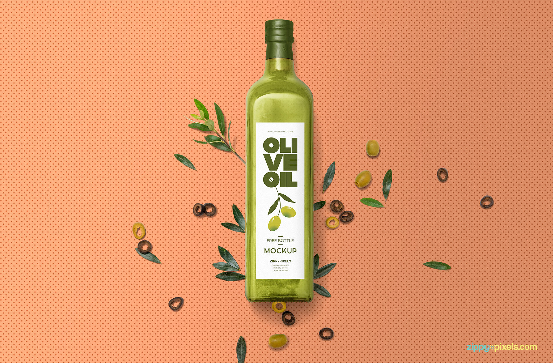 Mockup Featuring Front View of a Square Glass Bottle preview