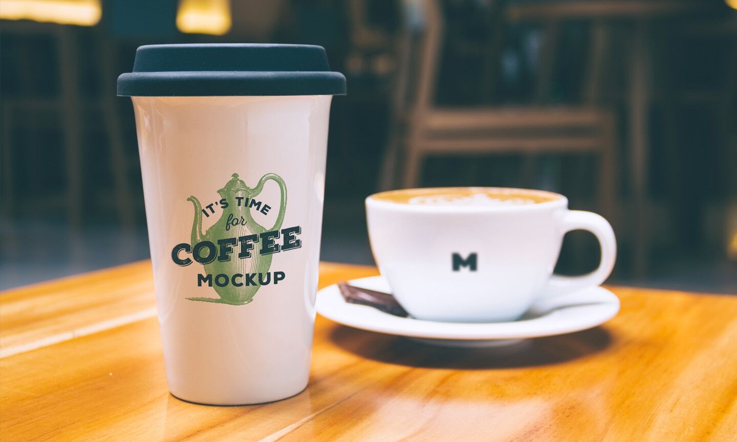 Coffee Mug Mockup with a Cup on Table preview