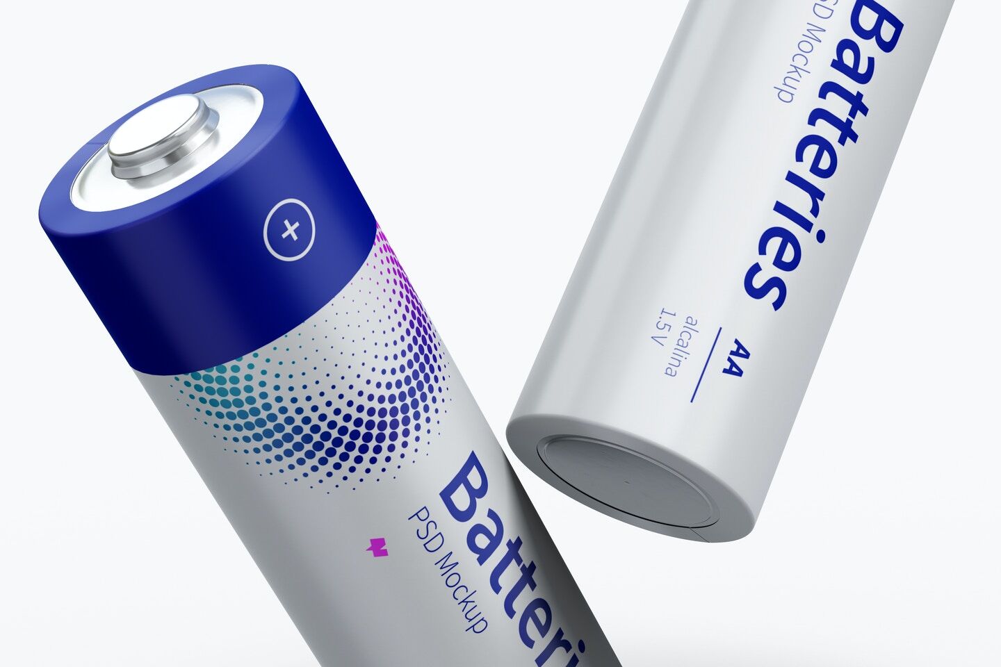 Mockup Featuring Two Floating Batteries