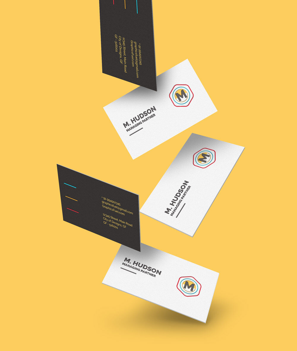 Floating Business Cards Mockup preview