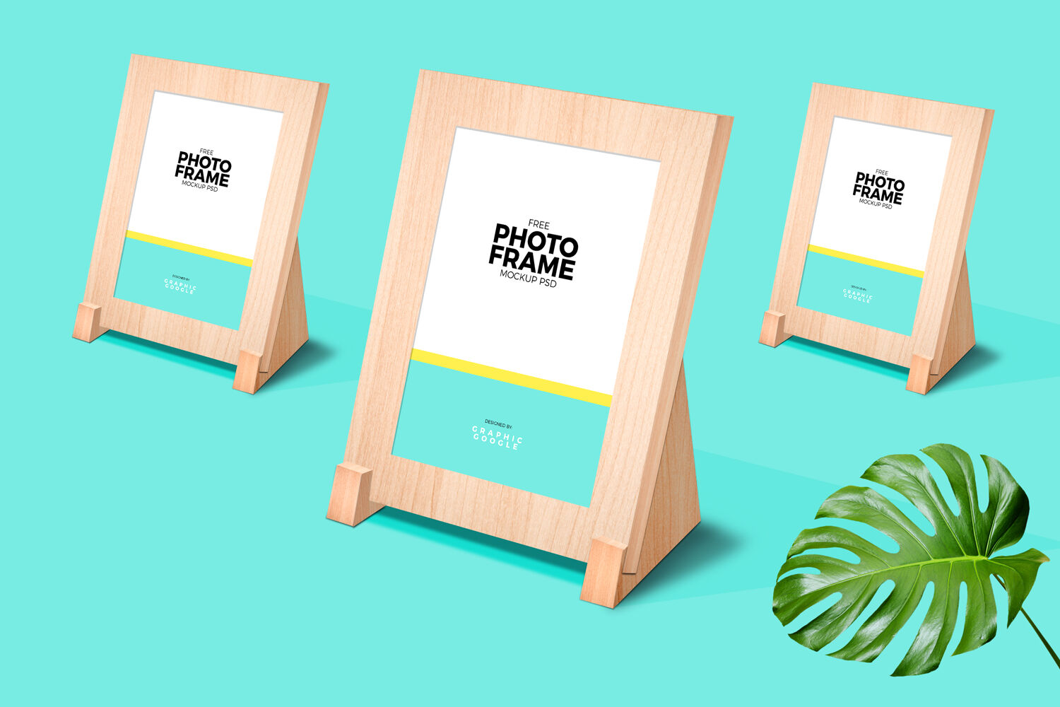 Side View Of Woodcraft Photo Frame Stand Mockup